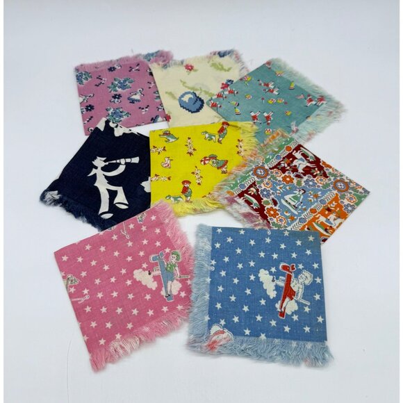 Vintage 1940s Childrens Handkerchiefs Set - Picture 1 of 14